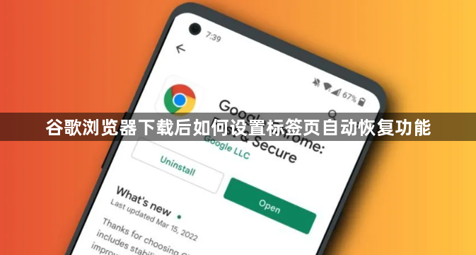 谷歌浏览器下载后如何设置标签页自动恢复功能1