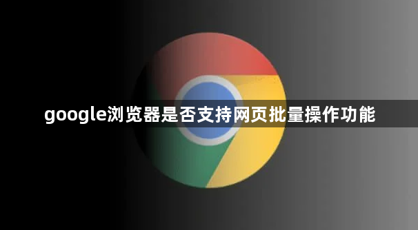 google浏览器是否支持网页批量操作功能1