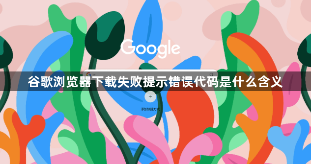 谷歌浏览器下载失败提示错误代码是什么含义1