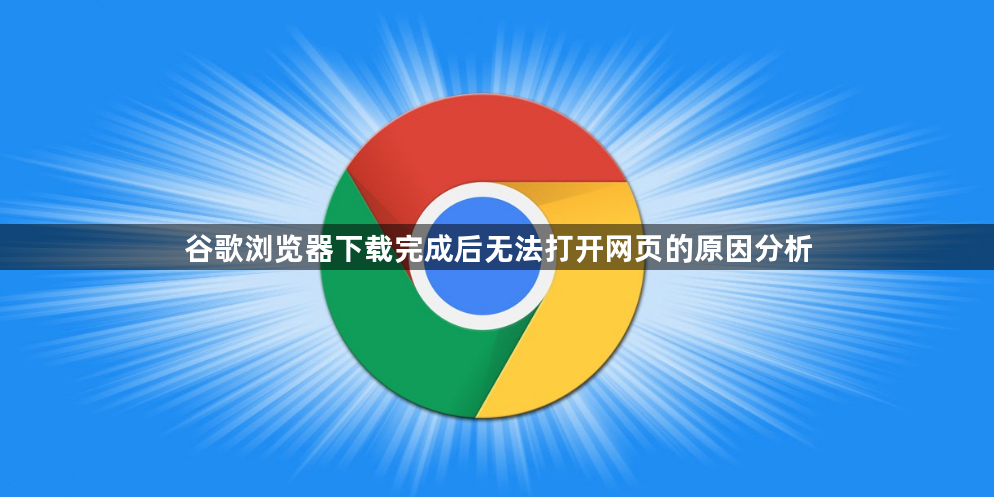 谷歌浏览器下载完成后无法打开网页的原因分析1