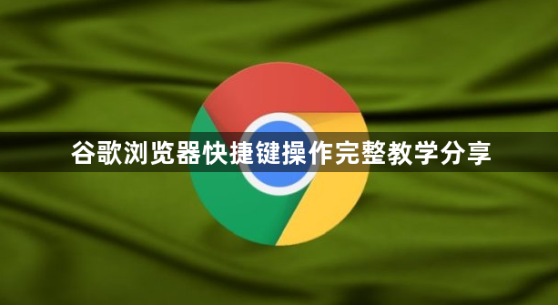 谷歌浏览器快捷键操作完整教学分享1