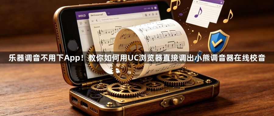 乐器调音不用下App！教你如何用UC浏览器直接调出小熊调音器在线校音1