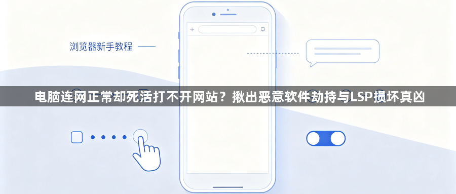 电脑连网正常却死活打不开网站？揪出恶意软件劫持与LSP损坏真凶1